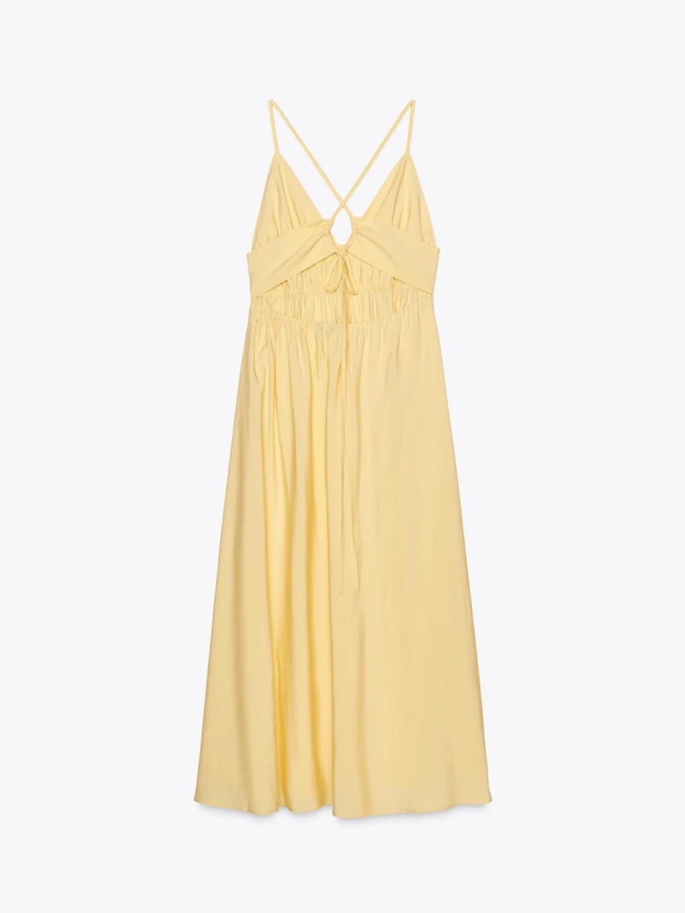 Zara Butter Yellow Bohemian Halter Cotton Maxi Dress - Picture 11 of 12